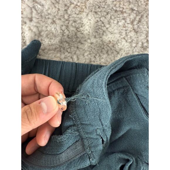 Grade + Gather Size S Ankle Linen Blend Flat Front Pants Green Button Zip Casual - Picture 9 of 12